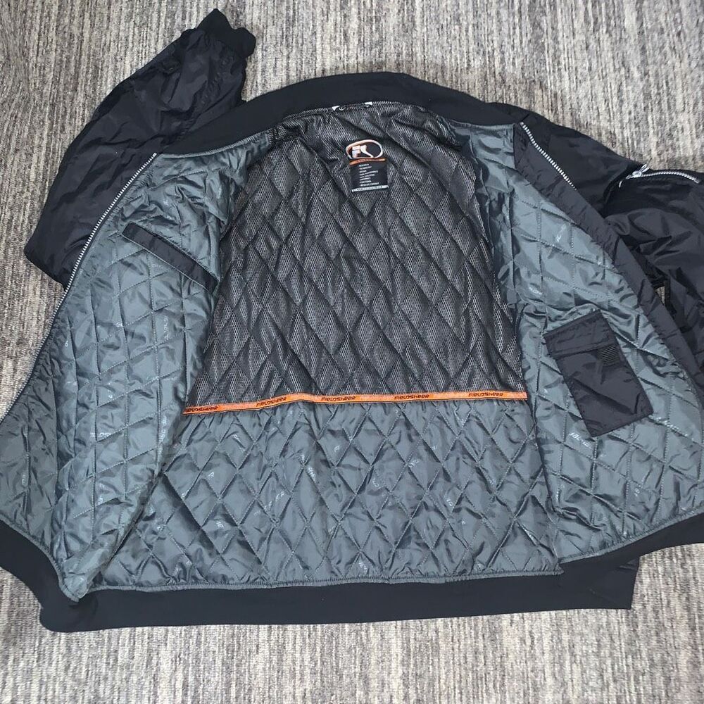 FieldSheer Mens Size 3XL Fill Zip Front Jacket Black Quilted Lining Pockets - Picture 5 of 6